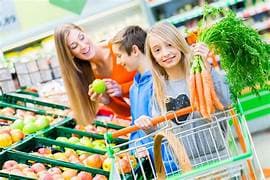 Grocery shop with fresh produce